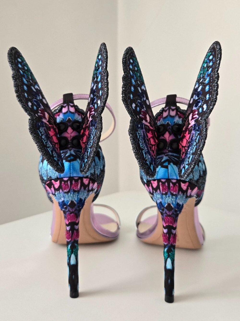 Sophia Webster Silver and Blue Chiara Embroidery Sandals Size EU 37 - Picture 7 of 11